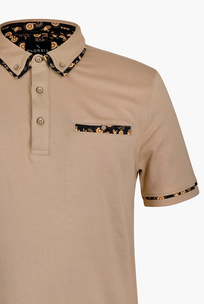 Contrast Double layer collar  Short Sleeves Polo Shirt