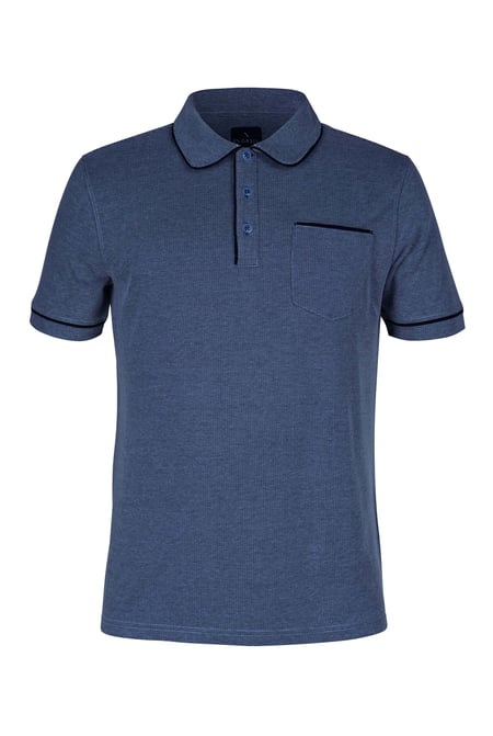 Navy Cotton Jersey Club Collar Polo