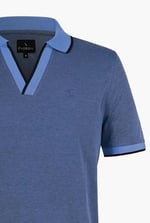 Regular Fit Ribbed V-Neck Polo Shirt