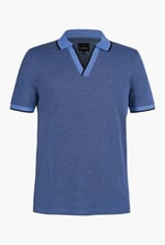Regular Fit Ribbed V-Neck Polo Shirt
