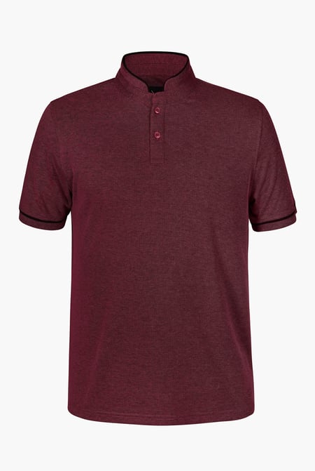 Red Band Collar Interlock Polo Shirt