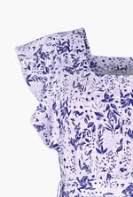 Square Neck Tie Waist Jersey Dress With Frill Sleeve Detail