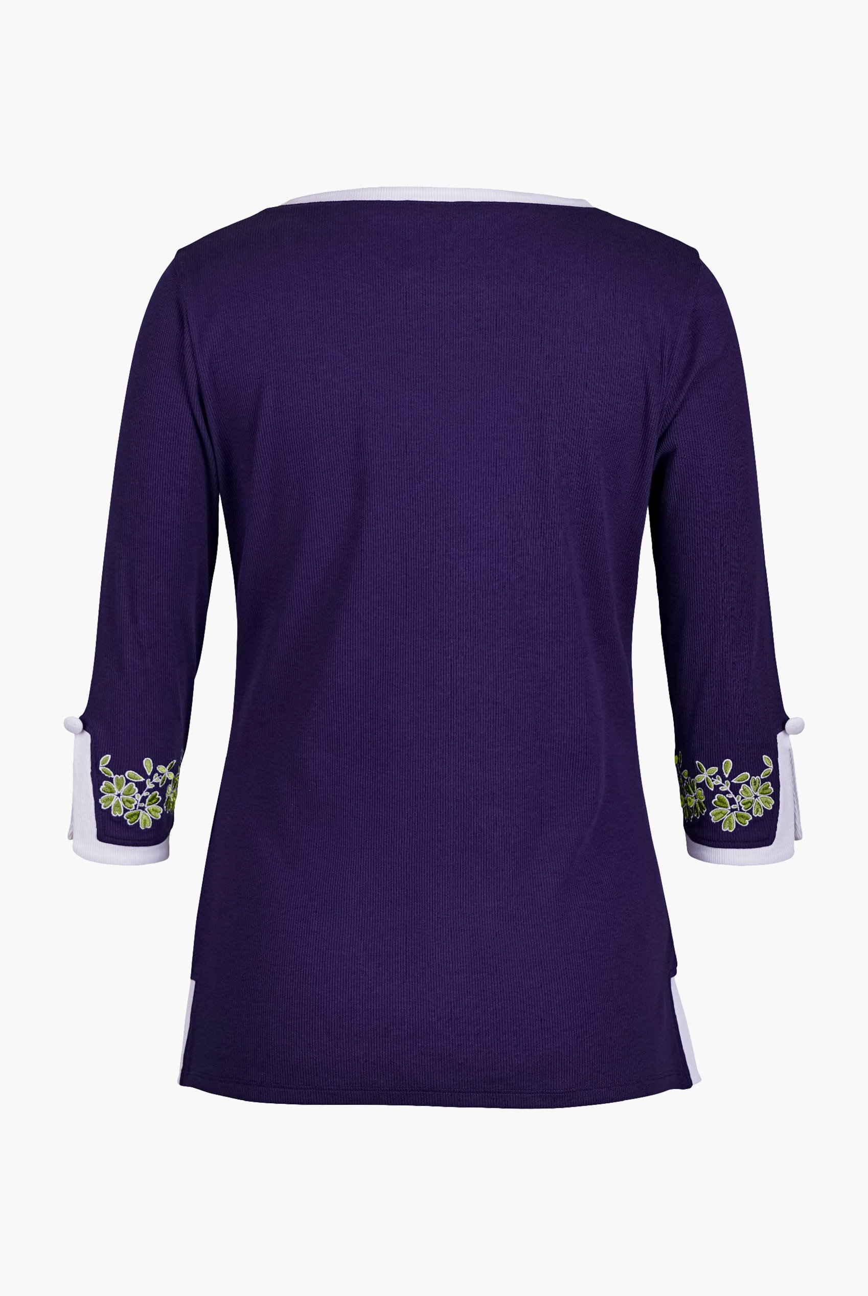 Sweetheart Neck  Embroidered Long Sleeves Tops