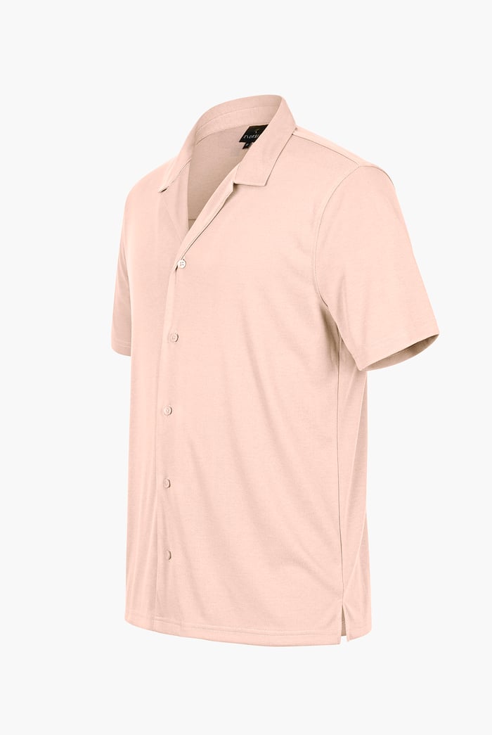 Mens Revere Collar Short Sleeve Jersey Shirt