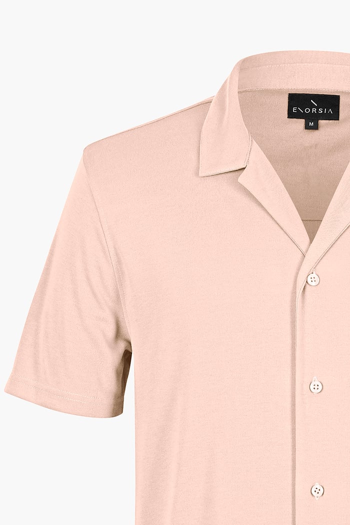 Mens Revere Collar Short Sleeve Jersey Shirt