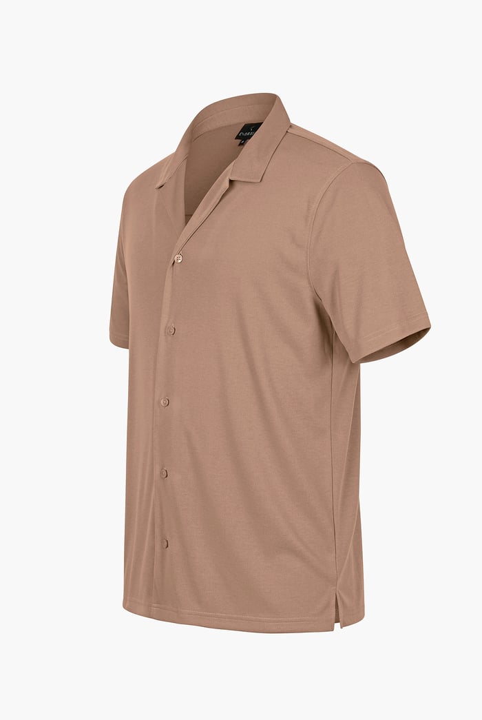 Mens Revere Collar Short Sleeve Jersey Shirt