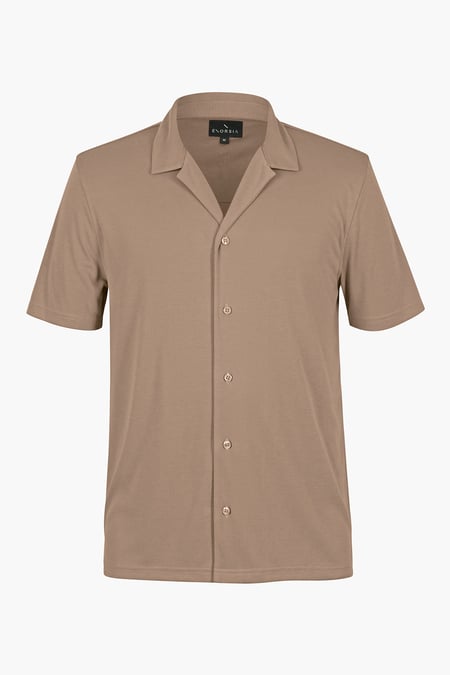 Mens Revere Collar Short Sleeve Jersey Shirt