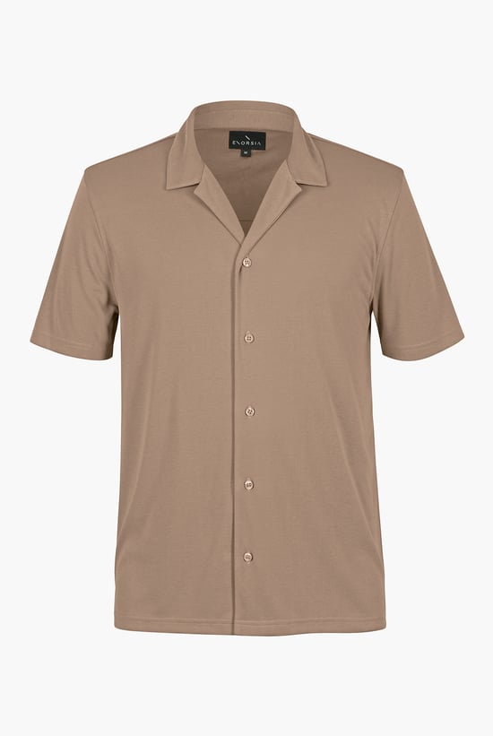 Mens Revere Collar Short Sleeve Jersey Shirt