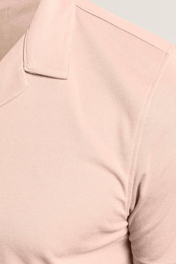 Mens Revere Collar Short Sleeve Jersey Shirt