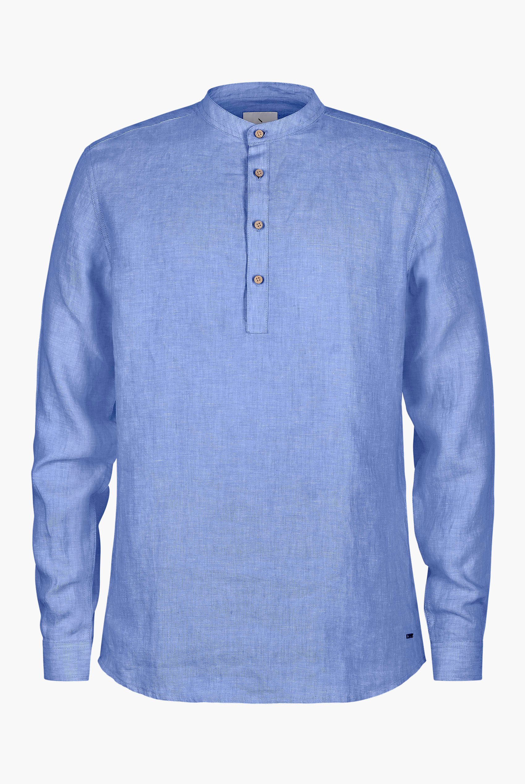 Band Collar Linen Shirt