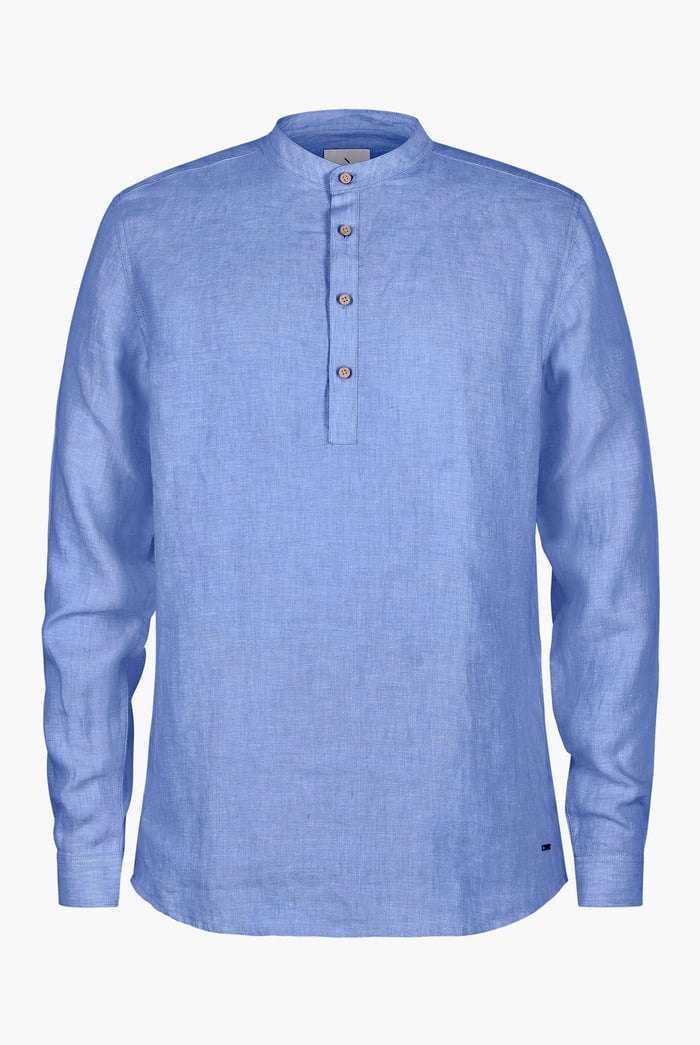 Band Collar Linen Shirt