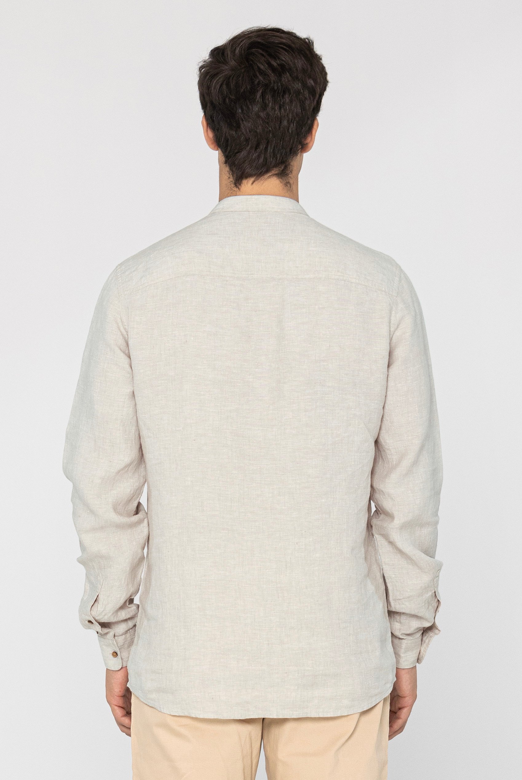 Band Collar Linen Shirt
