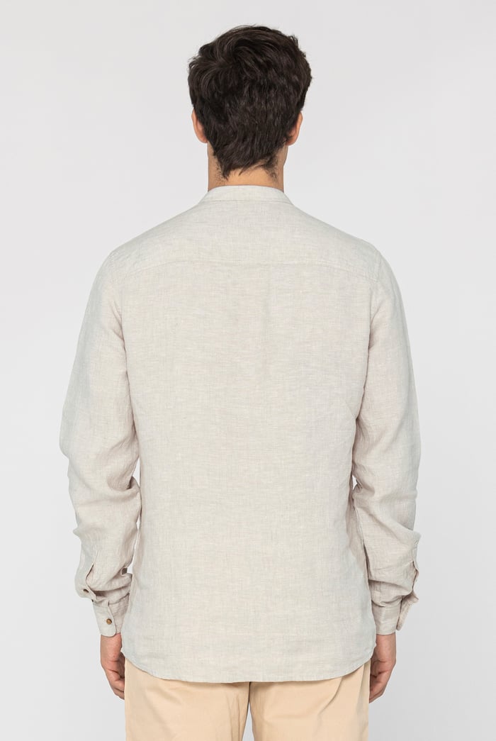 Band Collar Linen Shirt
