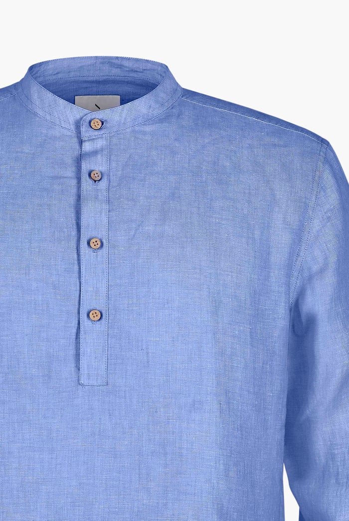 Band Collar Linen Shirt
