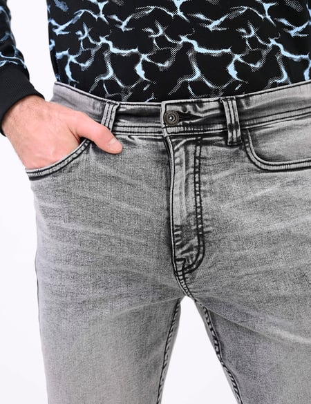 light Gray Grey Soft Touch Slim Stretch Jeans