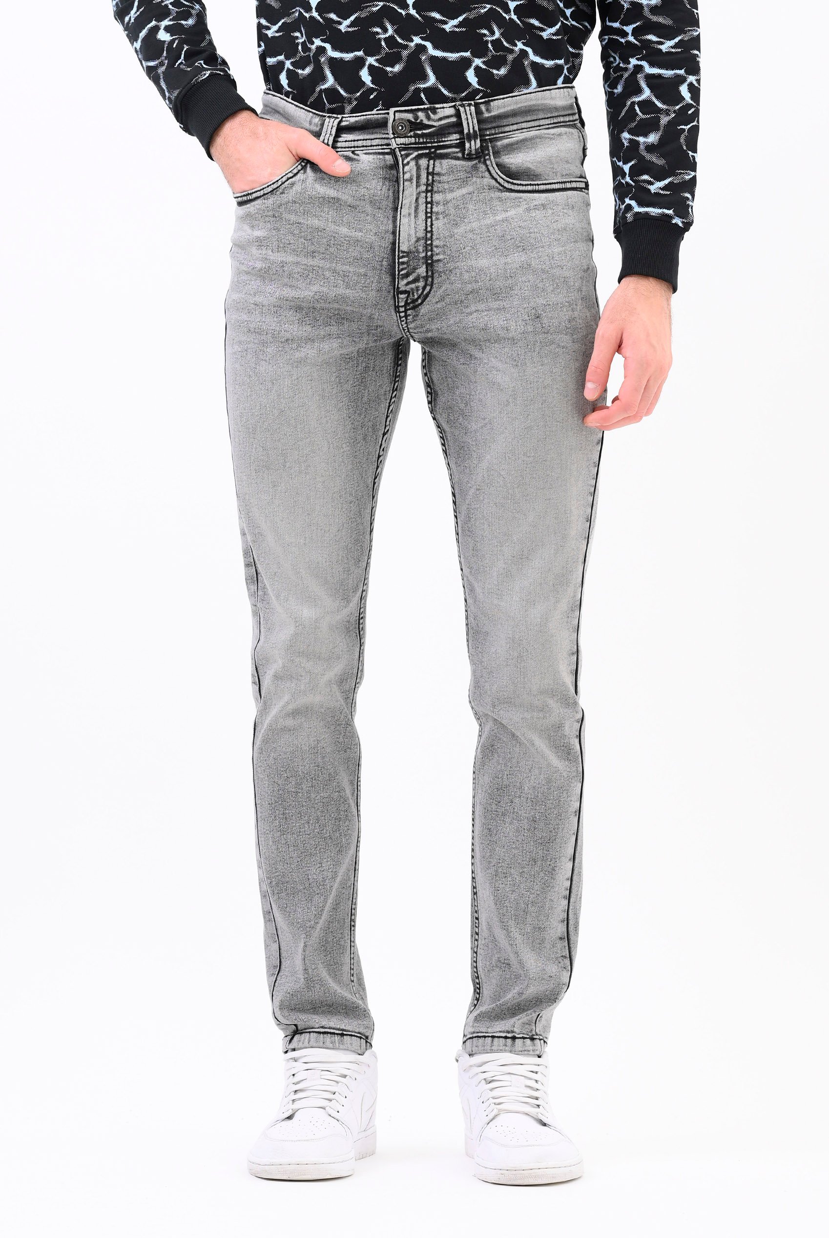 Grey Soft Touch Slim Stretch Jeans