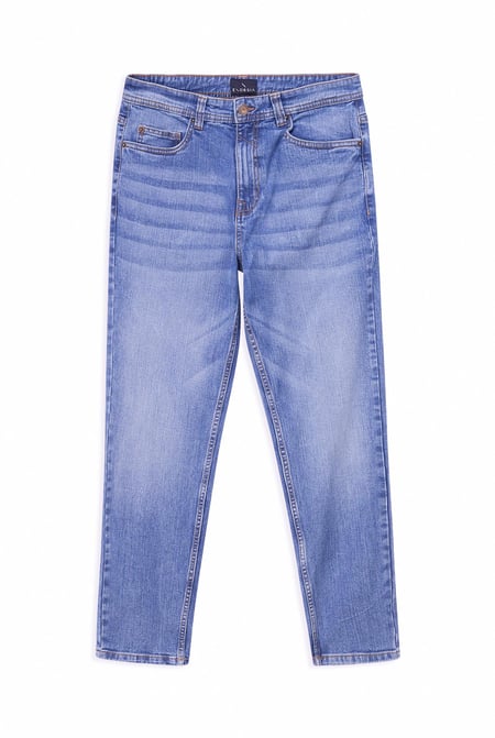 Mid Blue Comfort Stretch Straight Fit Jeans