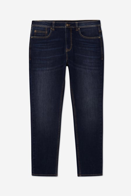 Mens Deep Blue Essential Super Stretch Regular Fit Jeans