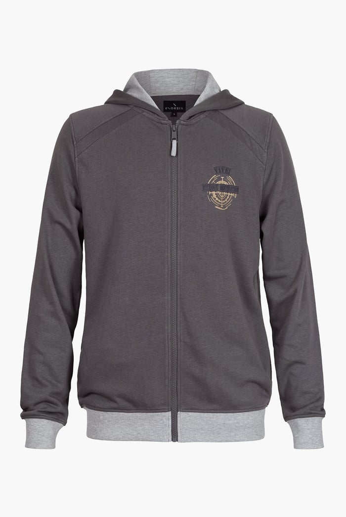 Mens Wave Full Zip  Contrast Hoodie