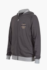 Mens Wave Full Zip  Contrast Hoodie