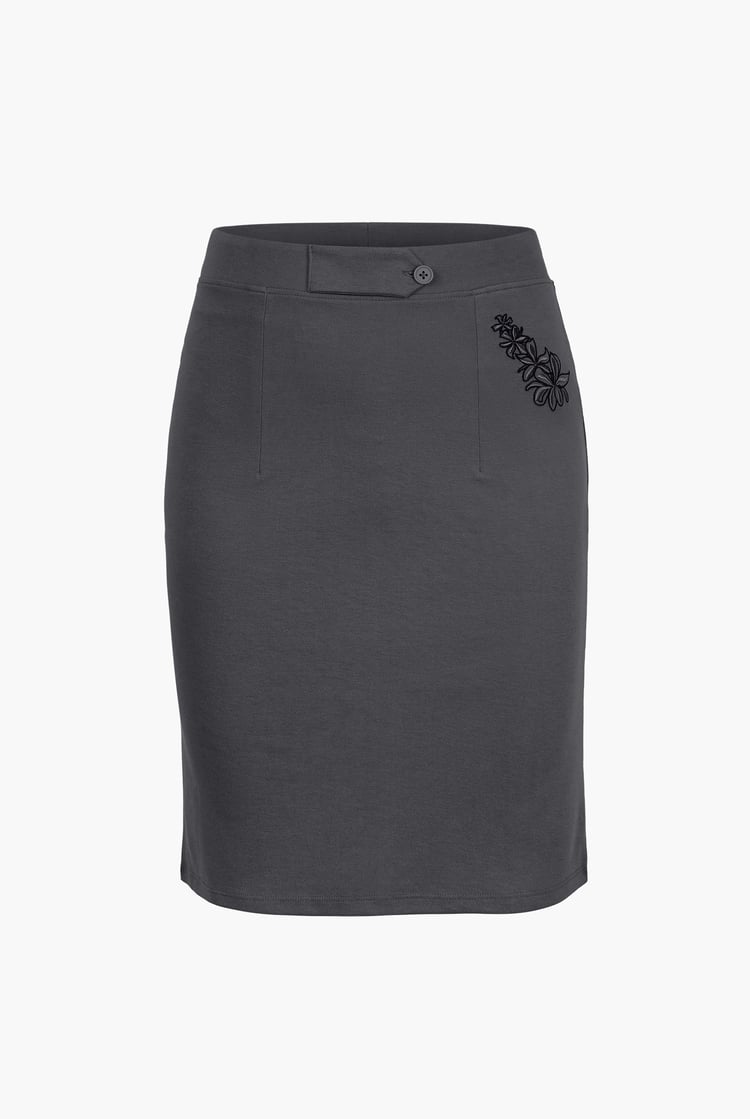 Pull On Stretch Elastic Waist Pencil Skirt