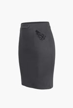 Pull On Stretch Elastic Waist Pencil Skirt