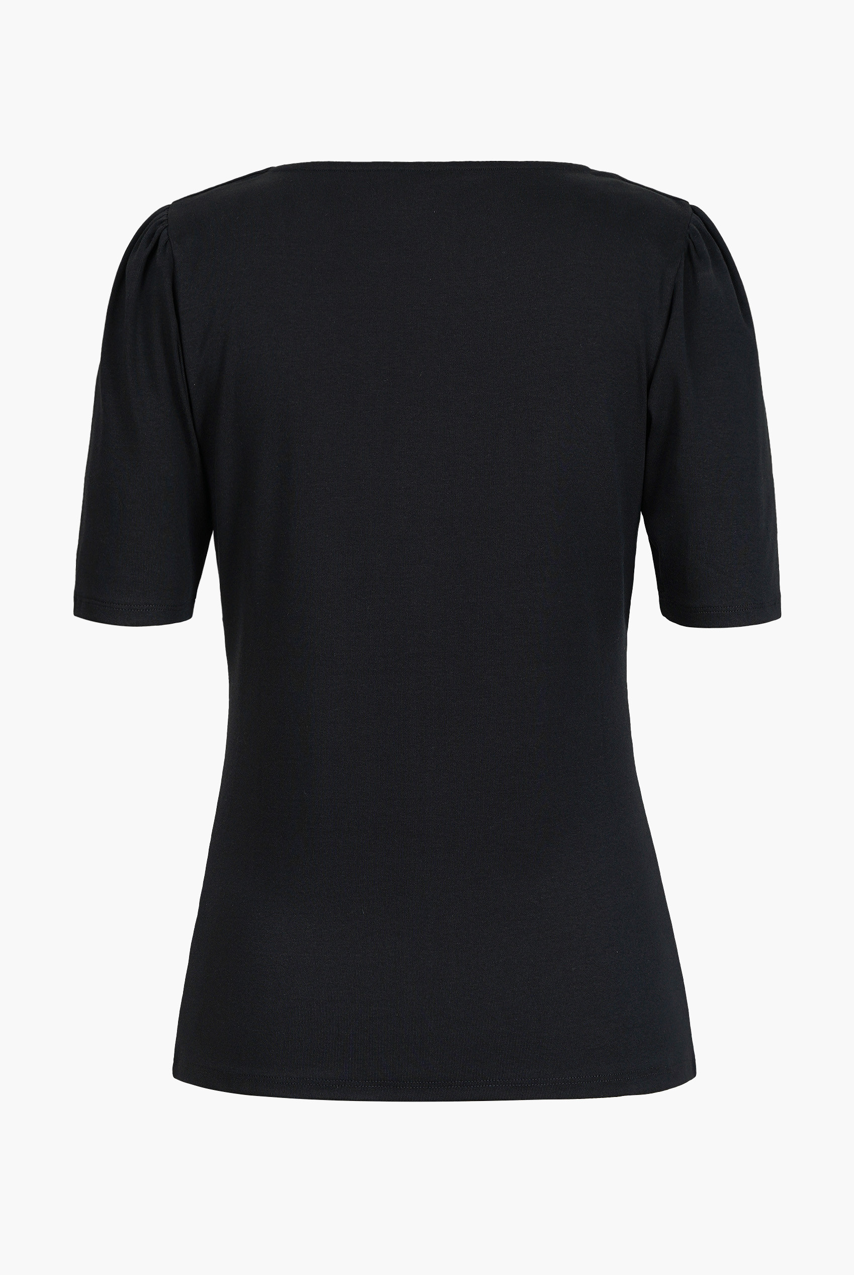 Sweetheart Neckline Zip-Front Jersey Top