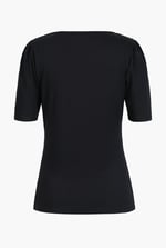 Sweetheart Neckline Zip-Front Jersey Top