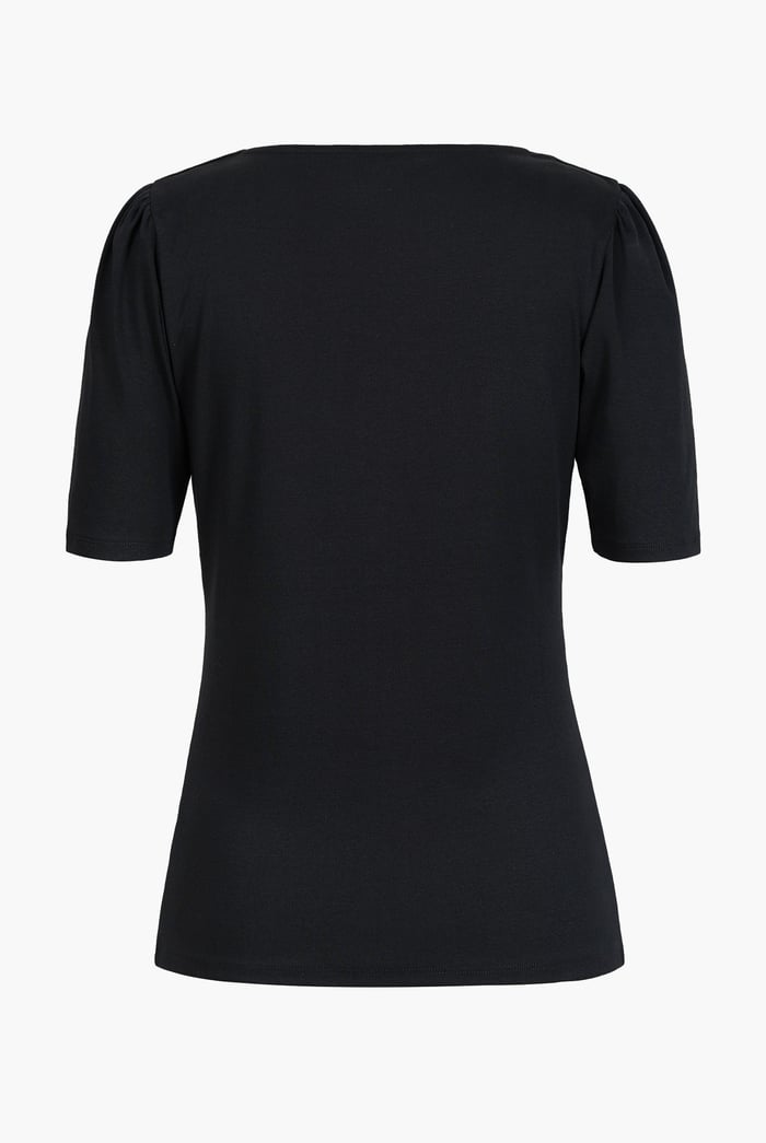 Sweetheart Neckline Zip-Front Jersey Top