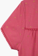 Golden Printed cap sleeve Jersey tops