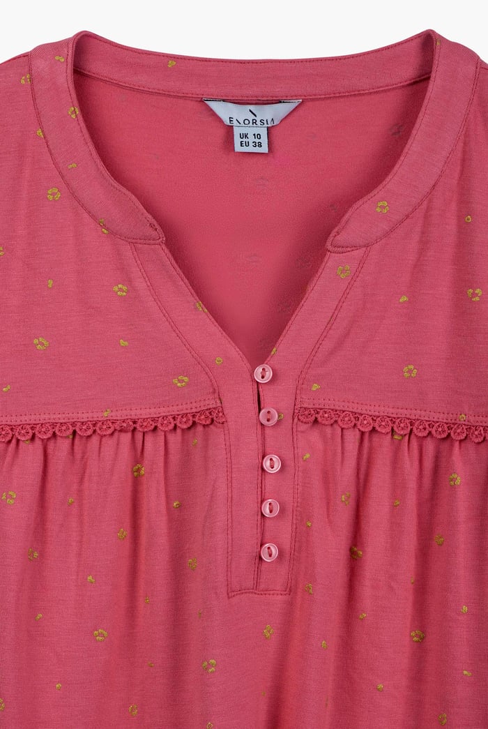 Golden Printed cap sleeve Jersey tops