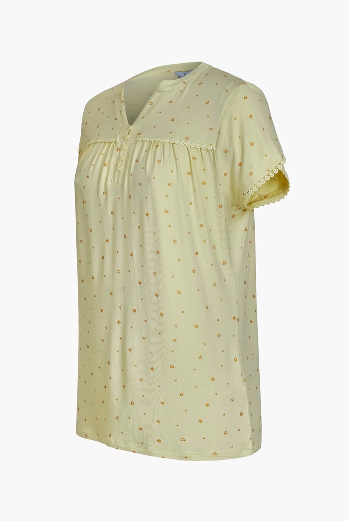 Golden Printed cap sleeve Jersey tops