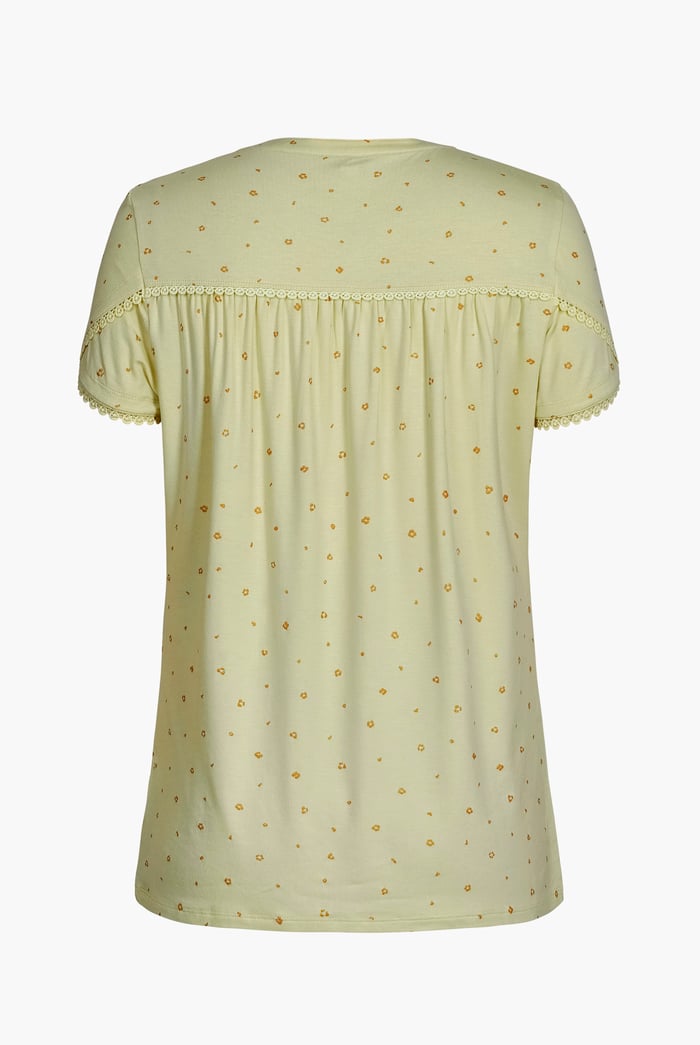 Golden Printed cap sleeve Jersey tops
