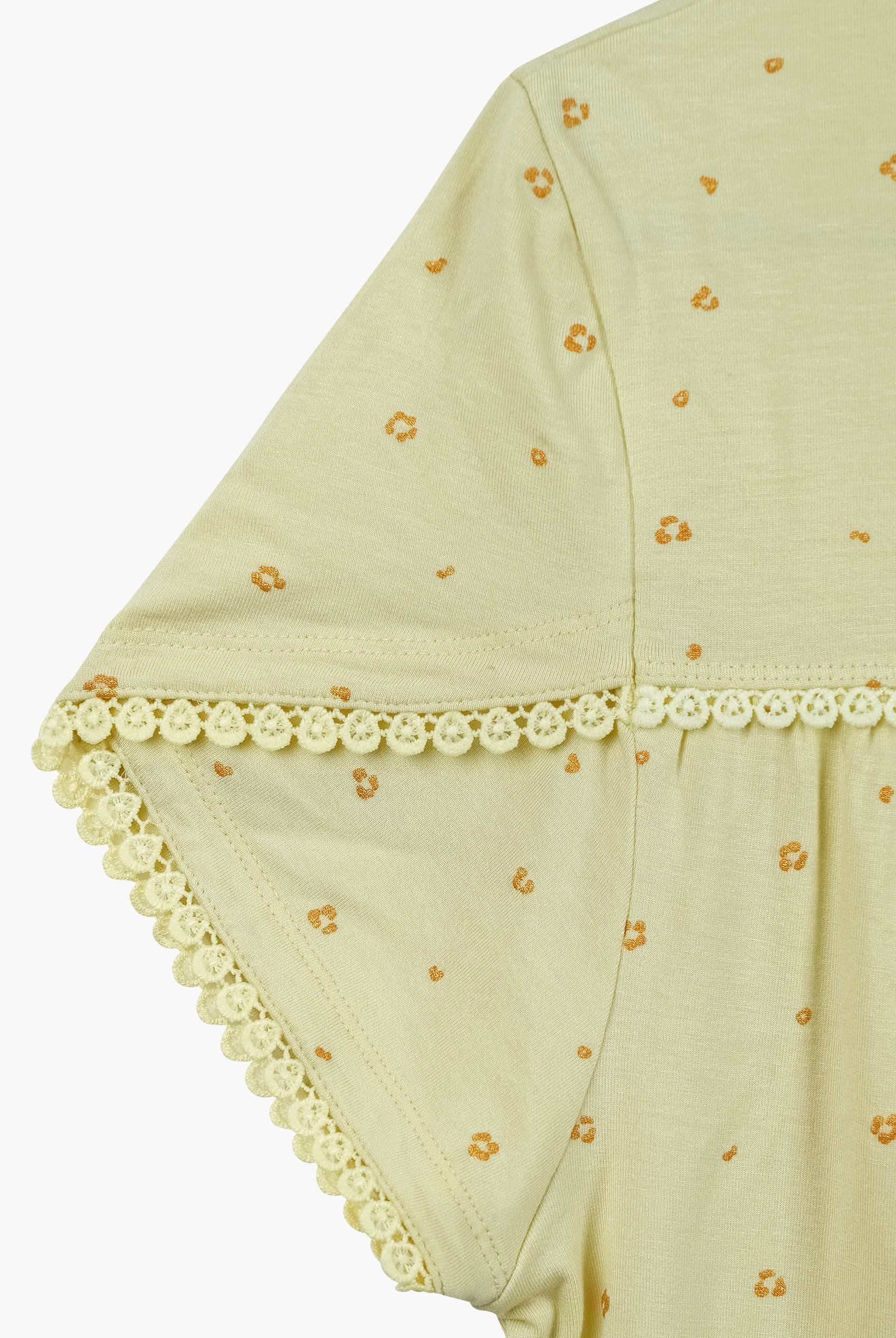 Golden Printed cap sleeve Jersey tops