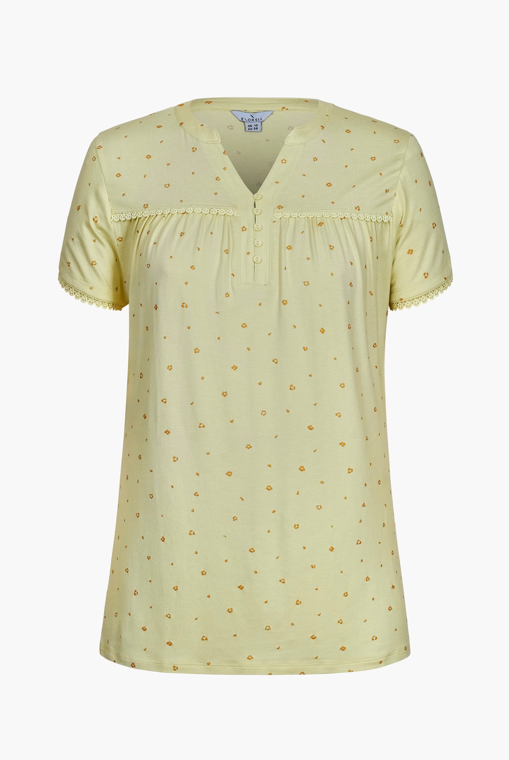 Golden Printed cap sleeve Jersey tops