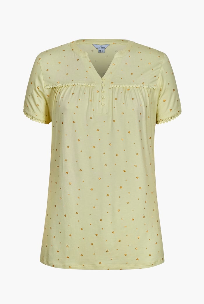 Golden Printed cap sleeve Jersey tops