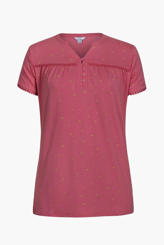 Golden Printed cap sleeve Jersey tops