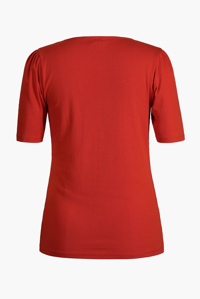 Sweetheart Neckline Zip-Front Jersey Top