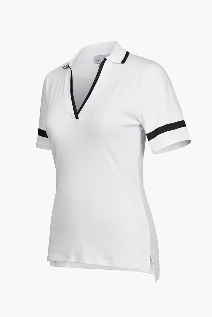 Cornelia stripe  Short Sleeve Polo Shirt