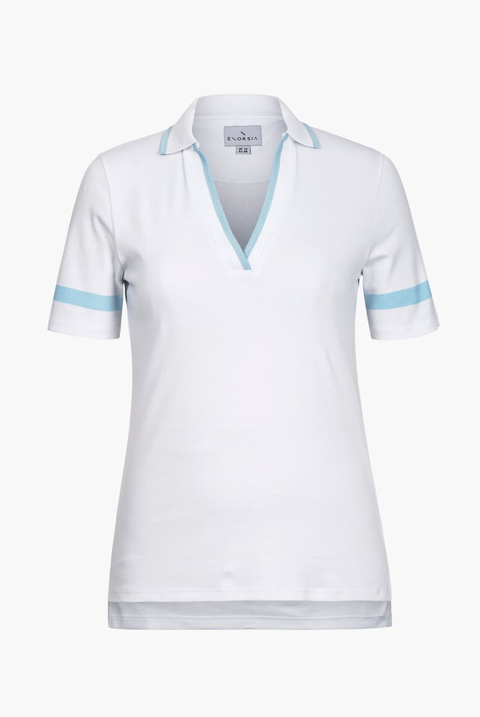 Cornelia stripe  Short Sleeve Polo Shirt