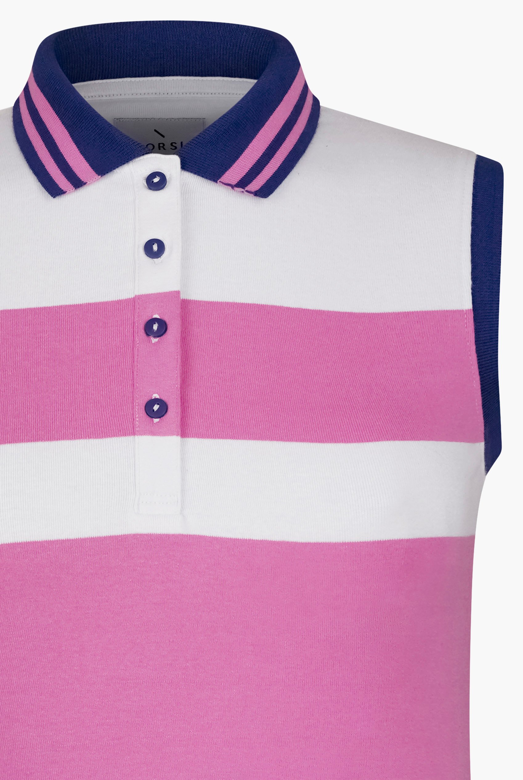 Women's Colour Block Sleeveless Polo Shirt