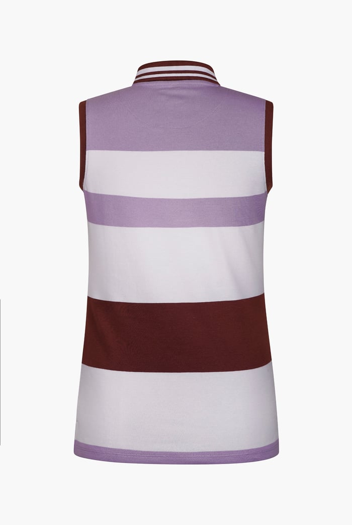 Women's Colour Block Sleeveless Polo Shirt