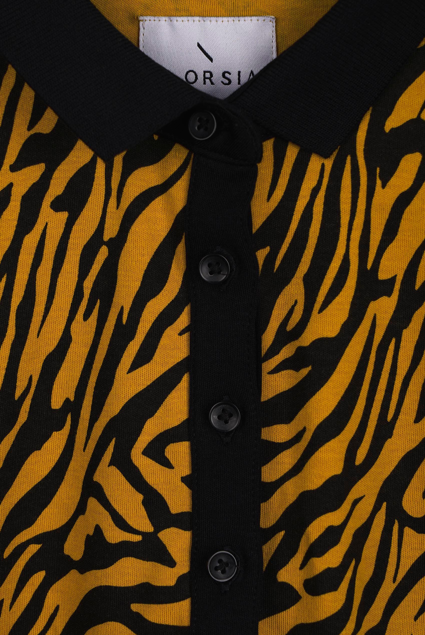 Zebra Print Short Sleeve Polo Shirt