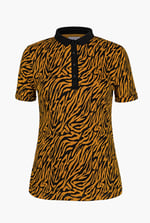 Zebra Print Short Sleeve Polo Shirt