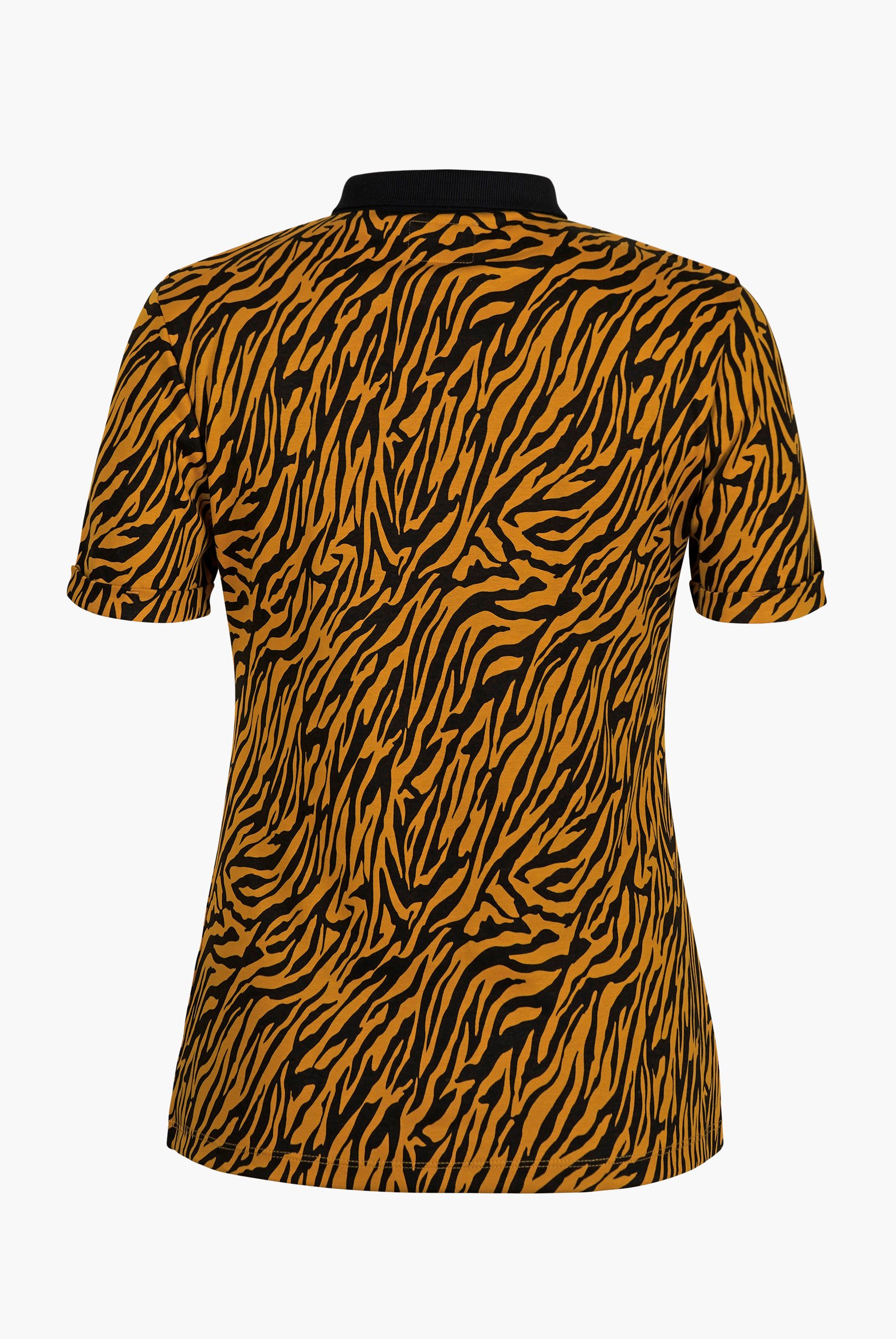 Zebra Print Short Sleeve Polo Shirt