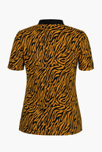 Zebra Print Short Sleeve Polo Shirt