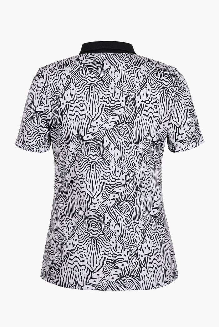 Zebra Print Short Sleeve Polo Shirt