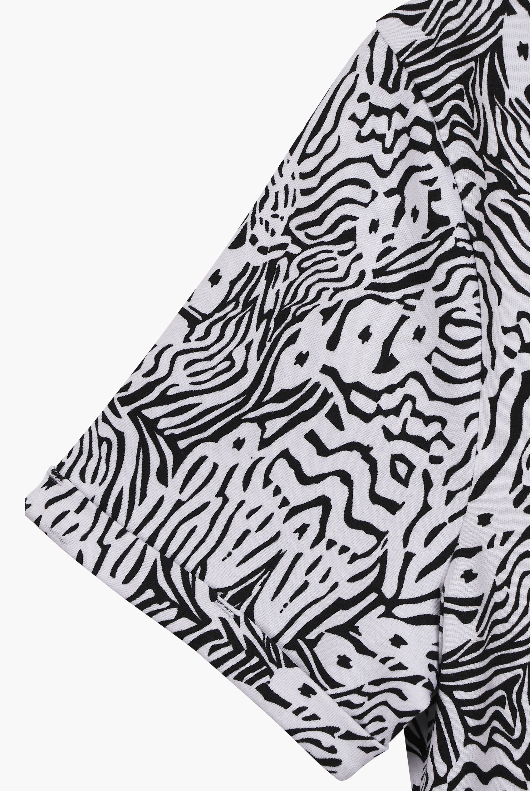 Zebra Print Short Sleeve Polo Shirt