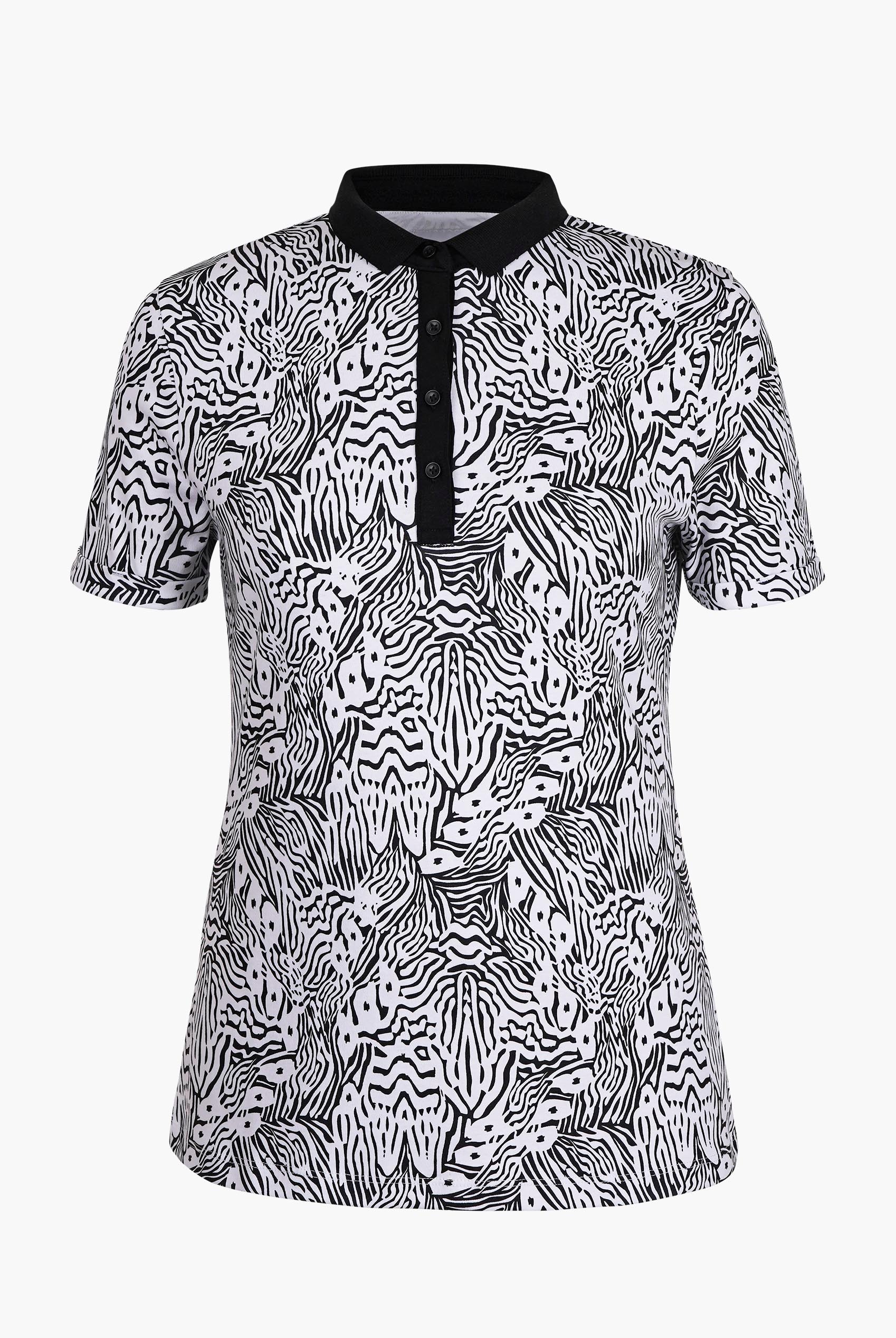 Zebra Print Short Sleeve Polo Shirt