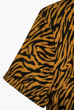 Zebra Print Short Sleeve Polo Shirt